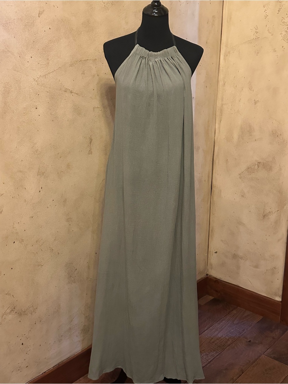Sage Green Halter Maxi Dress